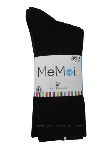 Memoi 3pk Mid Cut Crew Sock MK-556