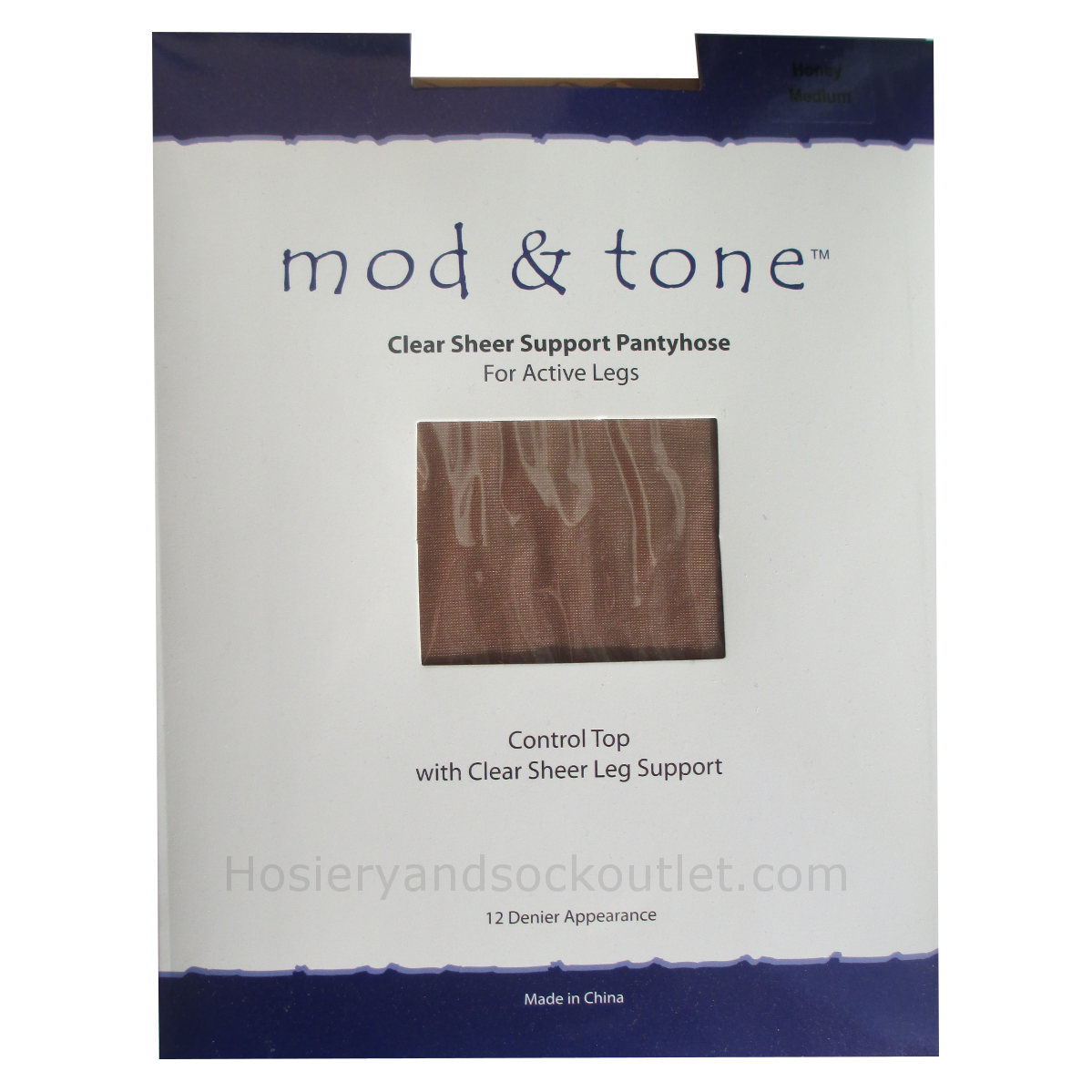 Mod & Tone Clear Sheer Support Pantyhose, 12 Denier –